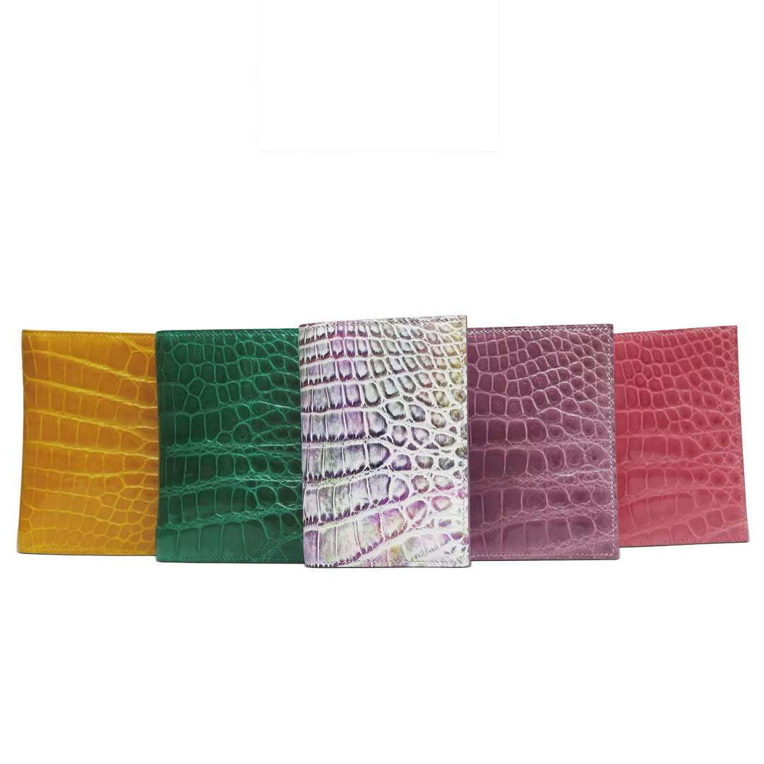Crocodile Leather Passport Case - front view