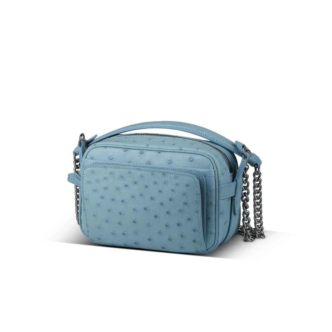 Ostrich Leather Crossbody Bag