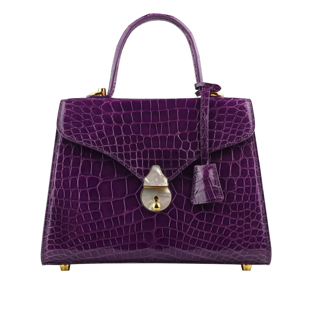 Crocodile Leather Top Handle Bag