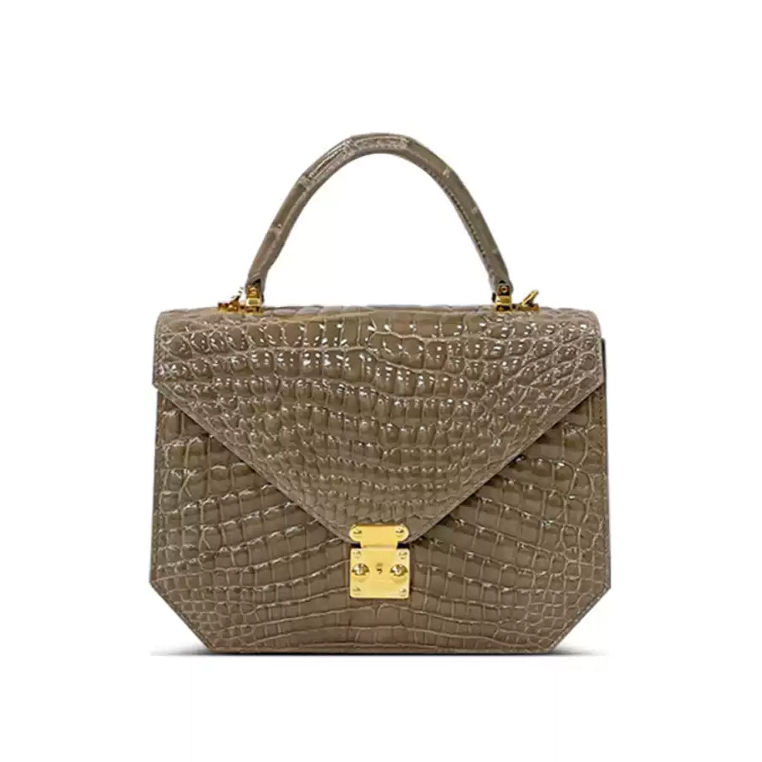 Luxury Crocodile Leather Envelope Bag | Handmade Shoulder & Crossbody Bag