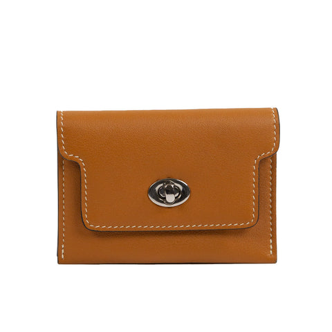 Handcrafted Compact Genuine Leather Brown Purses